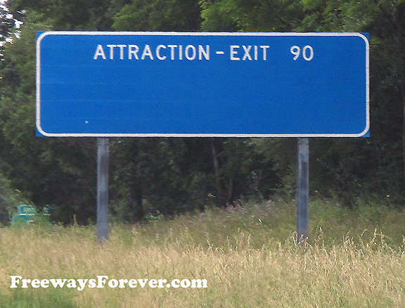 Blank Attractions Highway Sign Along the Interstate