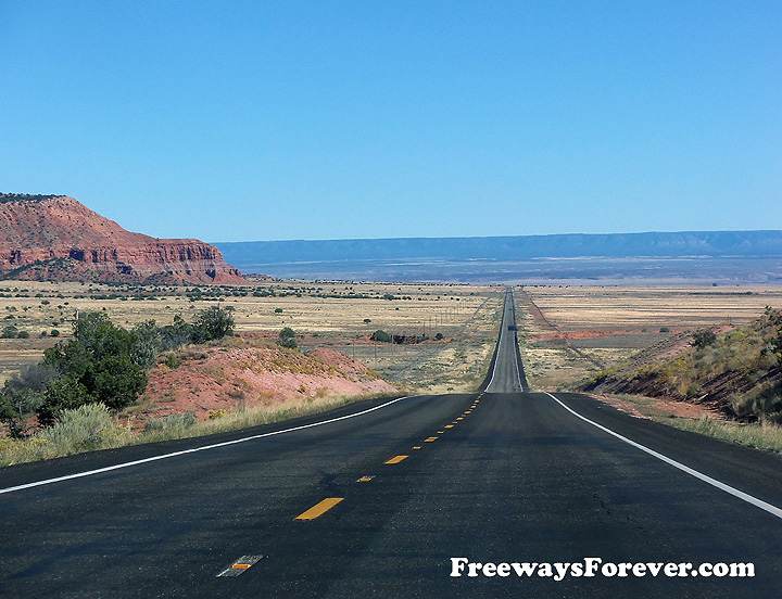 Scenic highway straight road near Hurricane Utah