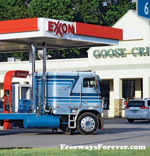 JC Williamson COE cabover truck at the Goose Creek Exxon truckstop at Denton, Maryland